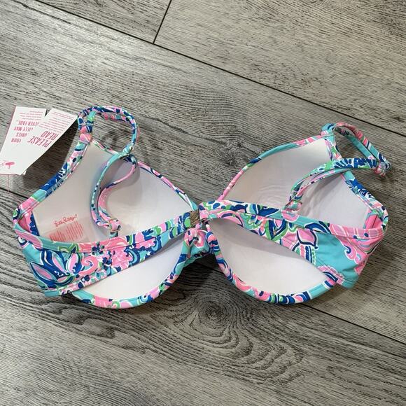 Lilly Pulitzer Bikini Top Size 14 Blossom Blue Horizon Jungle Surprise NWT - Picture 3 of 6